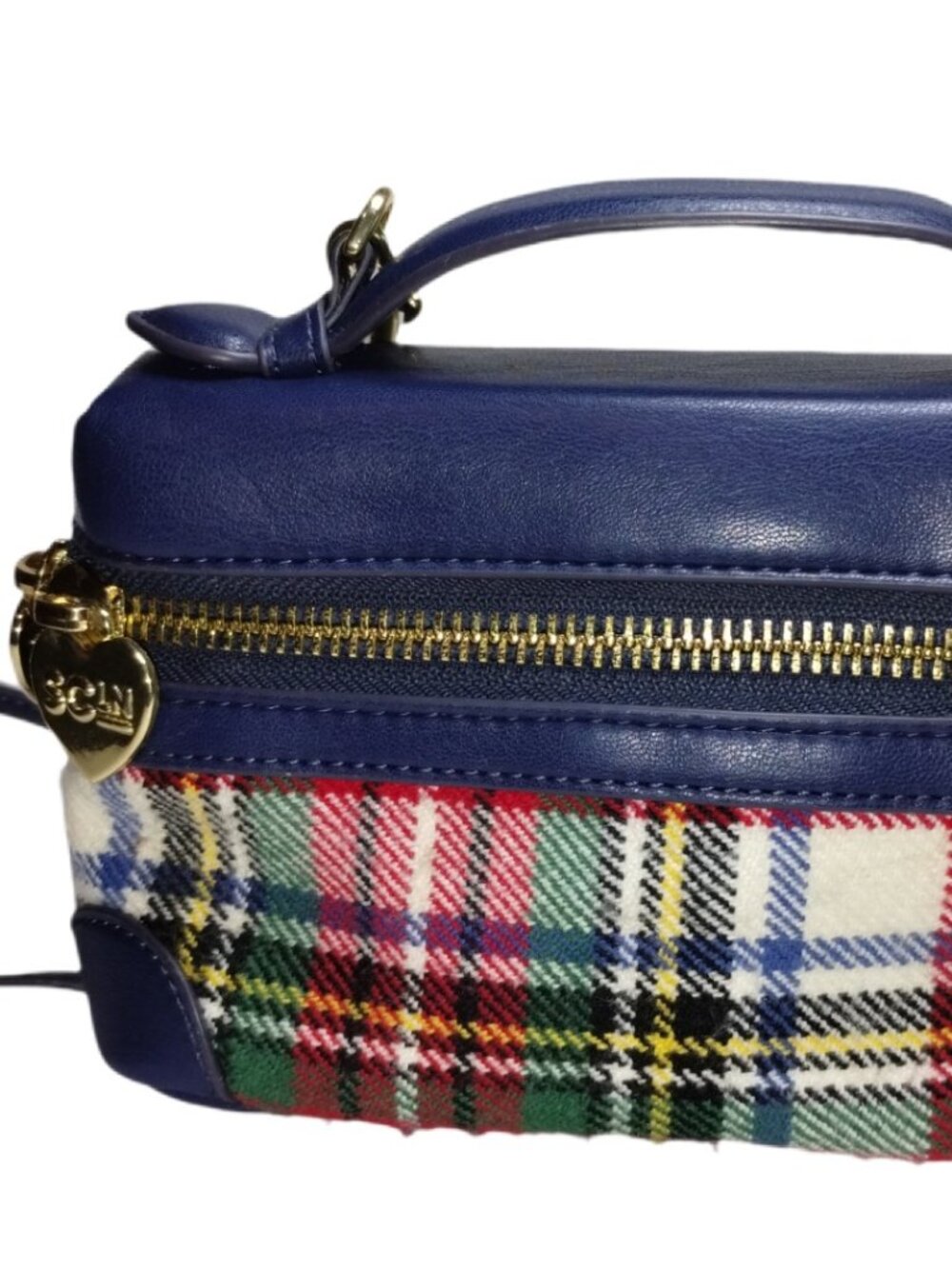 Stoney Clover Lane Micro Plaid Faux Leather Crossbody Bag